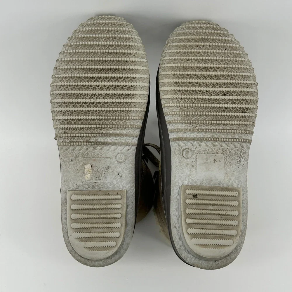 Khombu Tan Grey Quilted Sherpa Lined‎ Duck Boots Winter Waterproof Snow Women 8